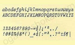 SILVER-REED 電子式タイプライター用活字 LIGHT ITALIC（ライトイタリック） 印字イメージ